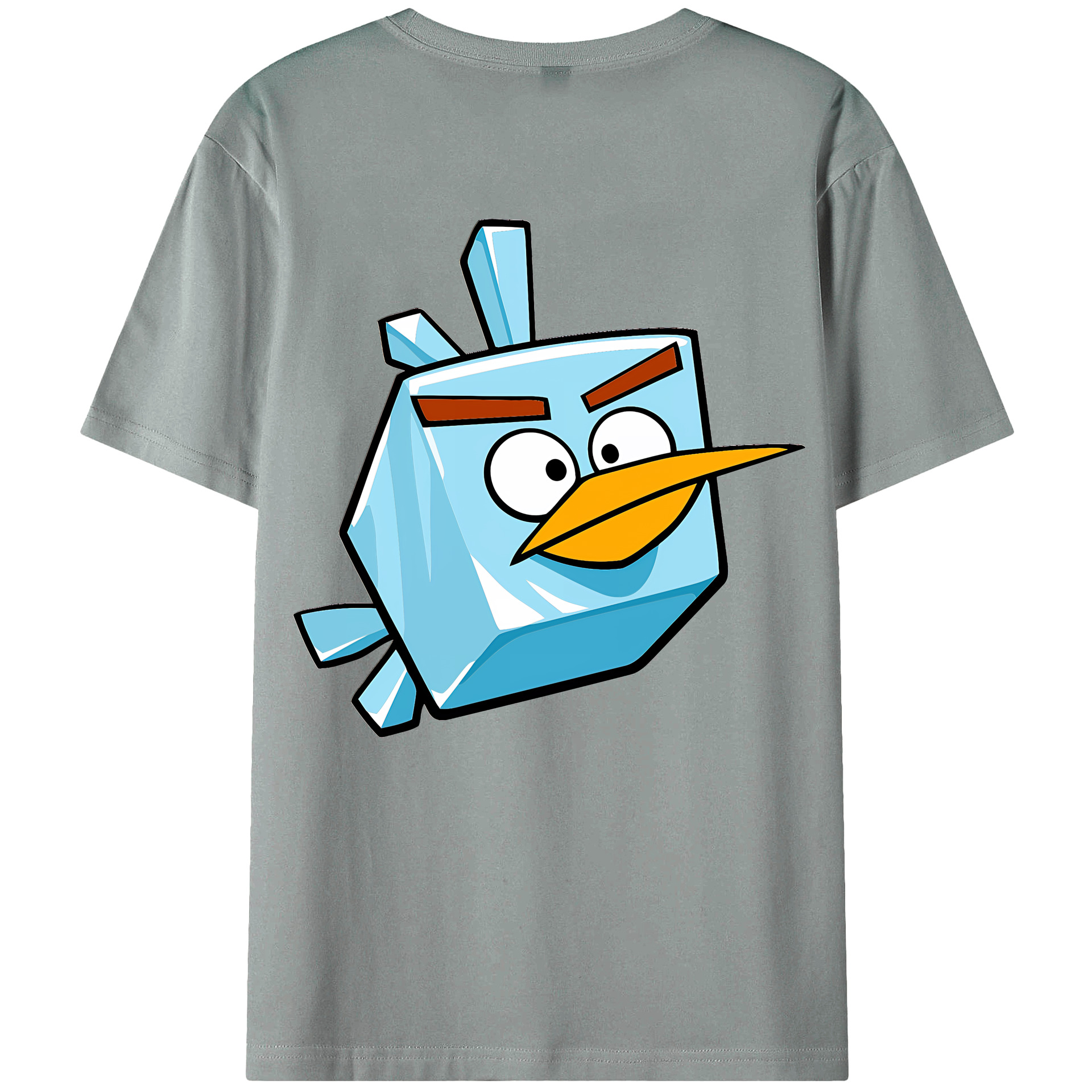 （画像用） Angry Birds アングリーバード 綿100％ メンズ半袖Tシャツ（バックプリント） 通気性